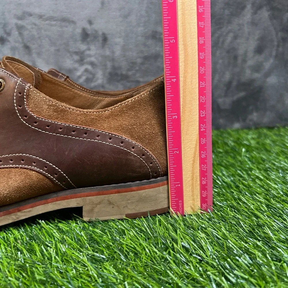 Johnston and Murphy 59-15020 Oxford Mens size 10.5 Brown Suede Leather Trim